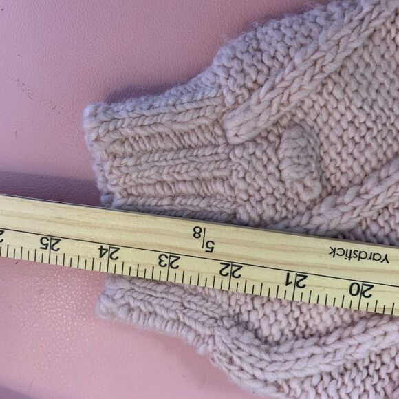 Lucky Brand Bobble Cable Knit Pink Cardigan Sweater Easter Wool Blend Barbie Med - Picture 9 of 11